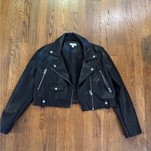 Topshop Black Leather Moto Jacket